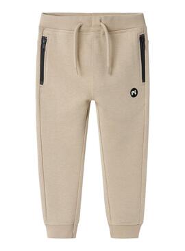 Pantaloni Name It Jogger beige per bambini