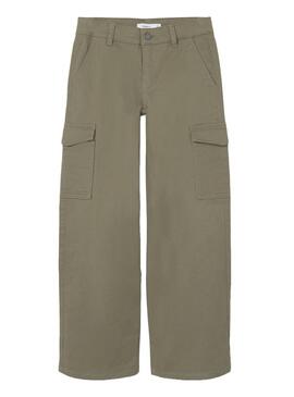 Pantaloni Name It Rose cargo verdi per ragazze