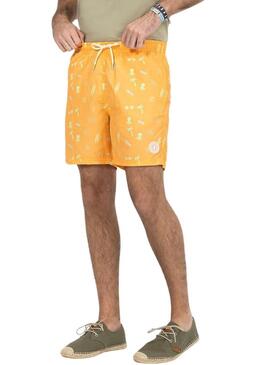 Costume da bagno El Pulpo Tropical Arancione Per Uomo