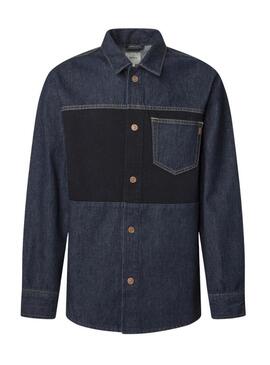 Camicia Pepe Jeans Baz in denim bicolore per uomo