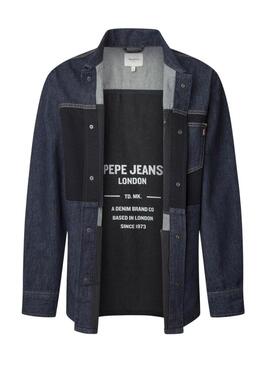 Camicia Pepe Jeans Baz in denim bicolore per uomo