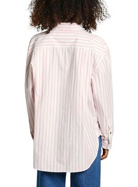 Camicia a righe rosa Pepe Jeans Artemisa per donna