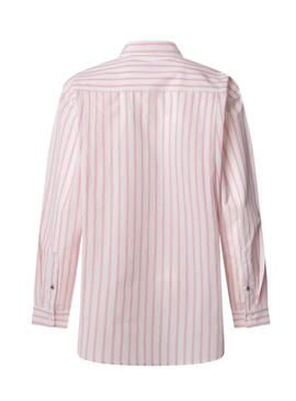 Camicia a righe rosa Pepe Jeans Artemisa per donna