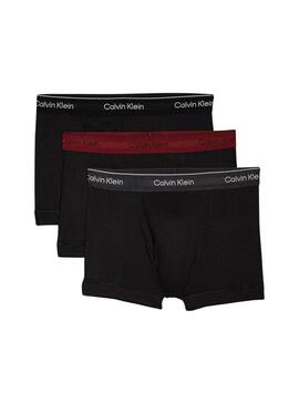 Pacco da 3 boxer in cotone nero Calvin Klein per uomo.