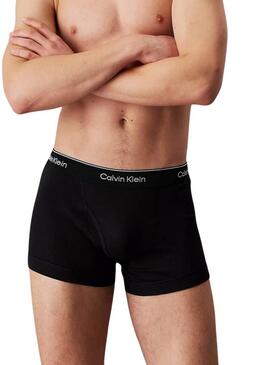 Pacco da 3 boxer in cotone nero Calvin Klein per uomo.