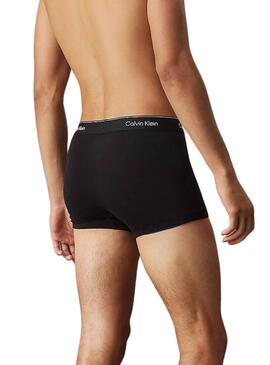 Confezione da 3 boxer neri Calvin Klein con vita nera per uomo