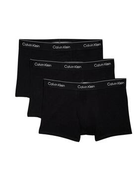 Confezione da 3 boxer neri Calvin Klein con vita nera per uomo