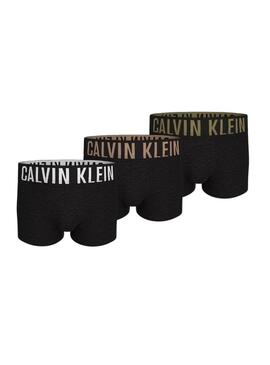 Confezione da 3 boxer Calvin Klein aderenti neri per uomo.