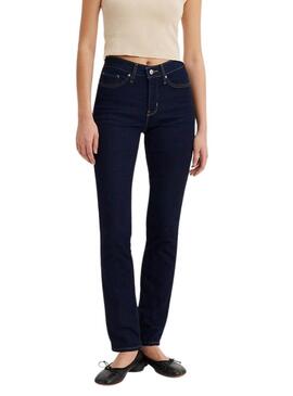 Pantaloni in denim Levis 312 Shaping slim scuro per donna