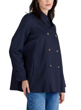 Trench Naf Naf Denis blu marino per donna