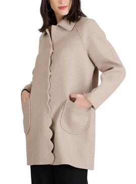 Cappotto Naf Naf Camila beige per donna