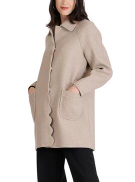 Cappotto Naf Naf Camila beige per donna