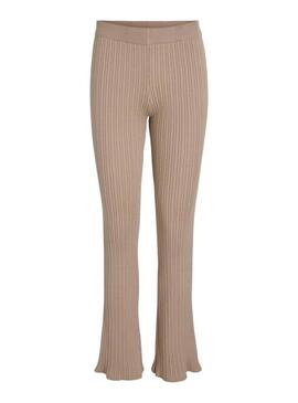 Pantaloni Vila Vimullie beige per donna.