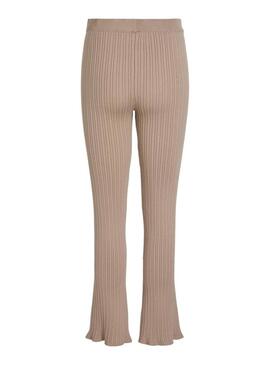 Pantaloni Vila Vimullie beige per donna.