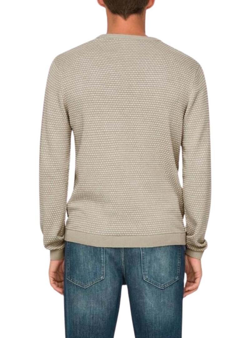 Maglia Only and Sons in struttura beige per uomo