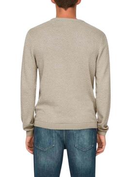 Maglia Only and Sons in struttura beige per uomo