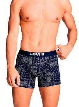 Scatola regalo Levis 3 boxer bandana blu marino per uomo