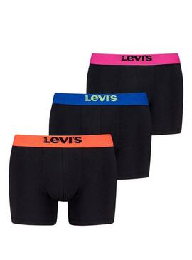 Scatola regalo Levis 3 boxer nero neon per uomo