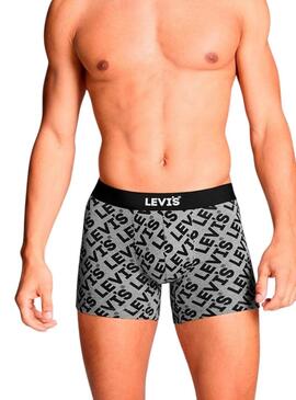 Scatola regalo Levis 3 boxer logo grigio per uomo