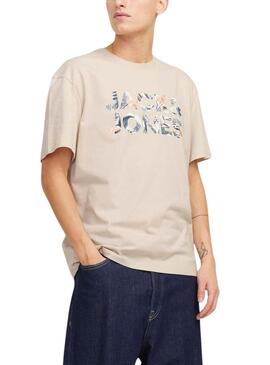 Maglietta Jack and Jones Bryan beige per uomo