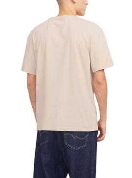 Maglietta Jack and Jones Bryan beige per uomo