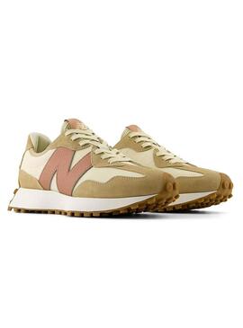 Sneakers New Balance 327 beige e rosa per donna