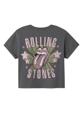 Maglietta Name It Rolling Stones grigia per bambina