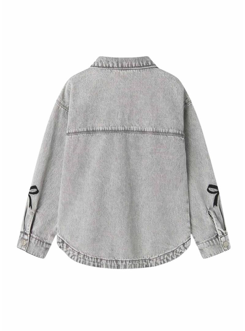 Camicia sovraffusa Name It Gloria in denim grigio per ragazze