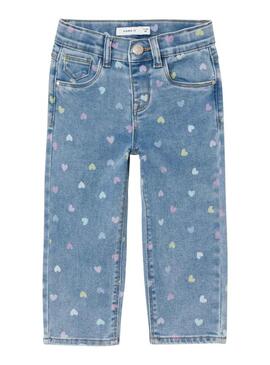 Pantaloni in denim Name It Bella cuori per bambina