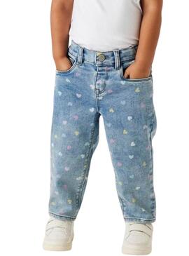 Pantaloni in denim Name It Bella cuori per bambina