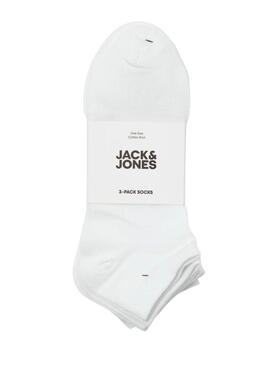 Confezione di calzini Jack and Jones Clouis bianchi per uomo.