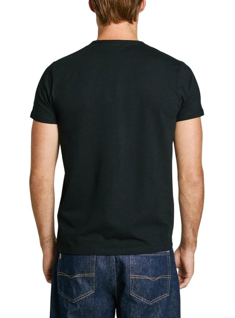 Maglietta Pepe Jeans Original Basic nera per uomo.