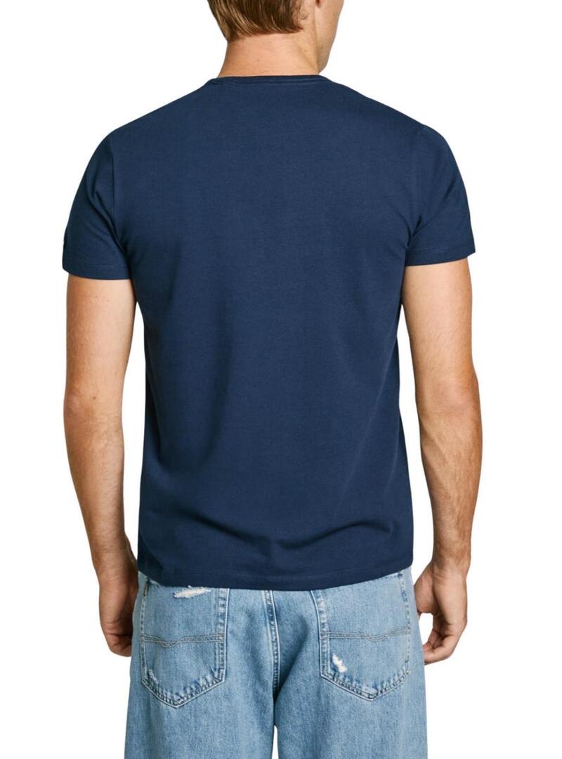 Maglietta Pepe Jeans Original Basic blu marino per uomo