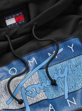 Felpa Tommy Jeans DNA nera per uomo