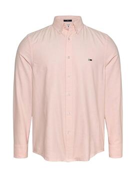 Camicia Tommy Jeans Stripe Oxford rosa per uomo