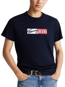 Maglietta Tommy Jeans Entry Graphic blu navy per uomo