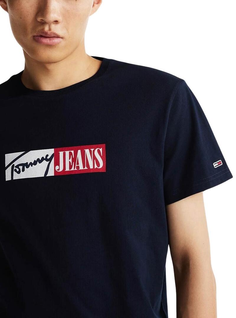 Maglietta Tommy Jeans Entry Graphic blu navy per uomo