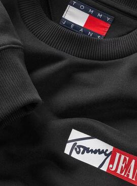 Felpa Tommy Jeans Reg Entry nera per uomo