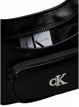 Borsa Calvin Klein Jeans Shoulder nera per ragazza