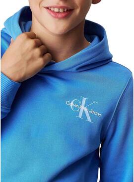 Felpa Calvin Klein Monogram blu per bambini