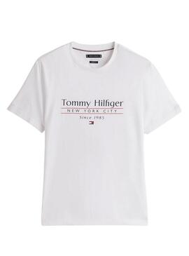 Maglietta Tommy Hilfiger Stack bianca per uomo