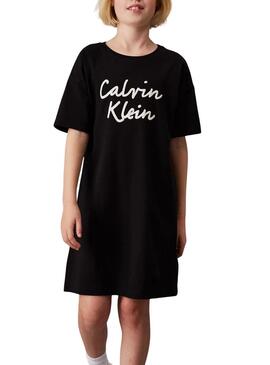 Abito camicia Calvin Klein Oversized nero bambina