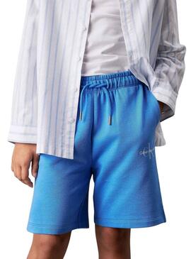 Bermuda Calvin Klein Monogram Relaxed blu