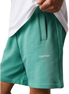 Bermuda Calvin Klein New Inst Logo verde bambini