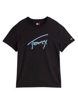 Maglietta Tommy Jeans Signature nera per uomo