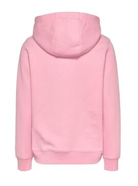 Felpa Tommy Jeans Ess Logo rosa per donna