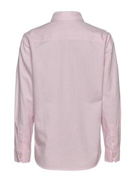 Camicia a righe rosa Tommy Jeans Oxford per donna.