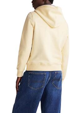 Felpa Tommy Jeans Linear Hoodie gialla per donna