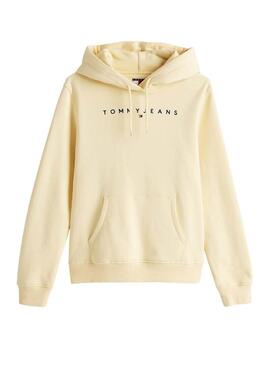 Felpa Tommy Jeans Linear Hoodie gialla per donna