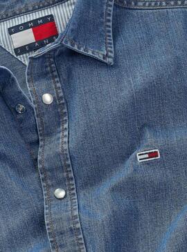 Camicia Tommy Jeans Mid blu per uomo